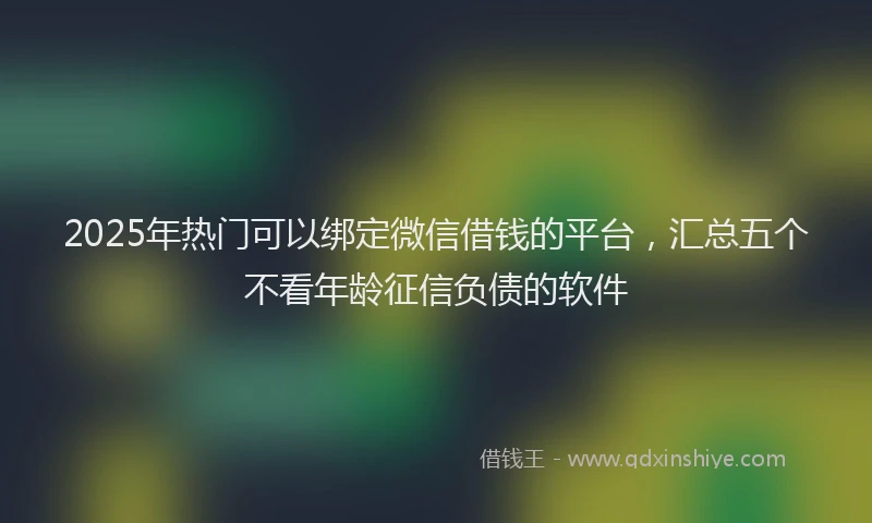 2025年热门可以绑定微信借钱的平台，汇总五个不看年龄征信负债的软件