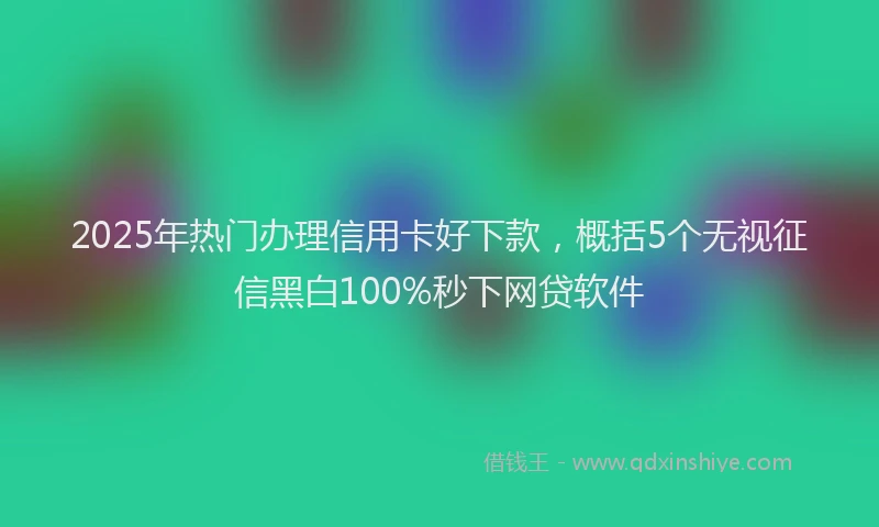 2025年热门办理信用卡好下款，概括5个无视征信黑白100%秒下网贷软件