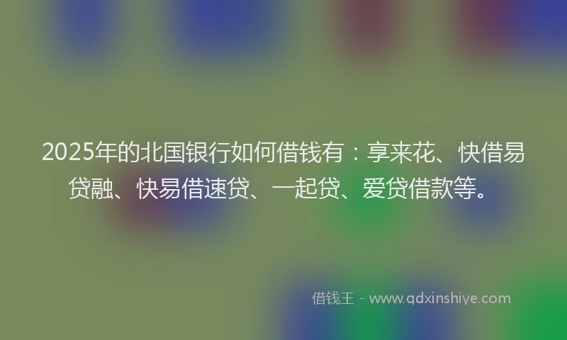 2025年的北国银行如何借钱有：享来花、快借易贷融、快易借速贷、一起贷、爱贷借款等。