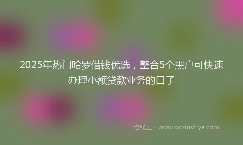2025年热门哈罗借钱优选，整合5个黑户可快速办理小额贷款业务的口子