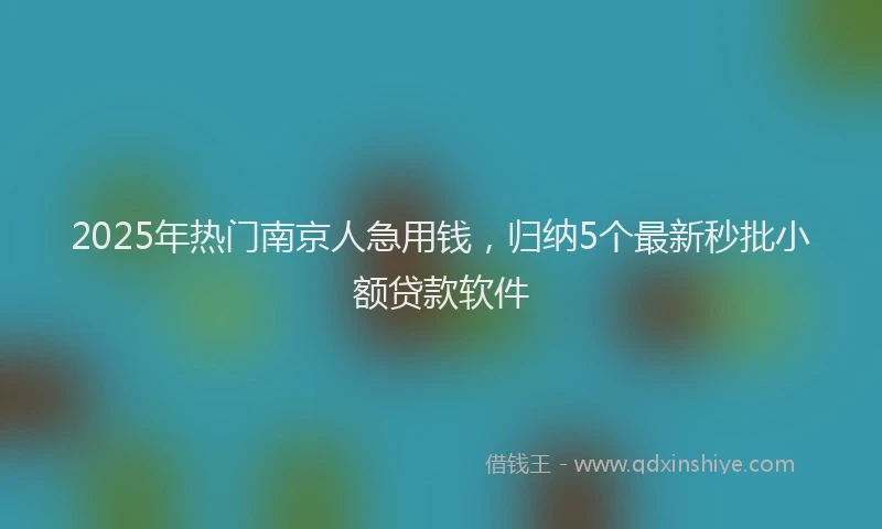 2025年热门南京人急用钱，归纳5个最新秒批小额贷款软件