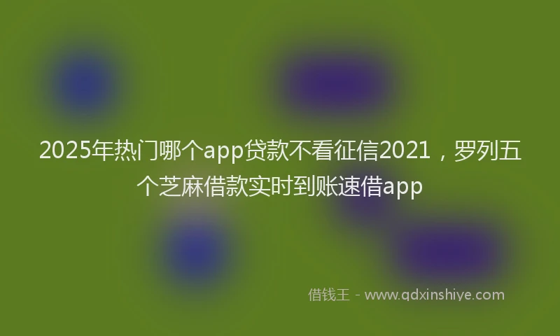 2025年热门哪个app贷款不看征信2021，罗列五个芝麻借款实时到账速借app