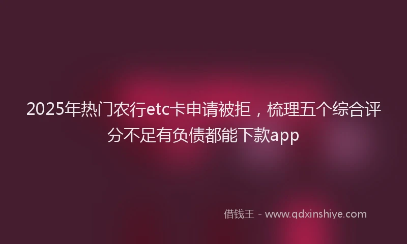 2025年热门农行etc卡申请被拒，梳理五个综合评分不足有负债都能下款app
