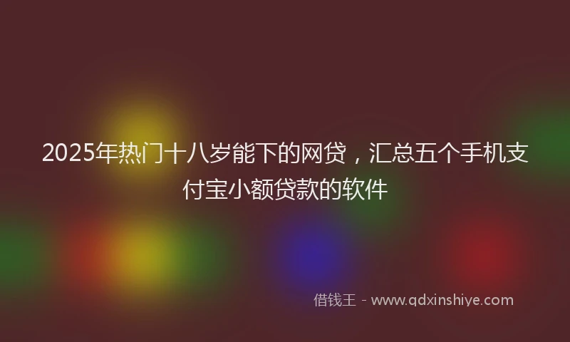 2025年热门十八岁能下的网贷，汇总五个手机支付宝小额贷款的软件