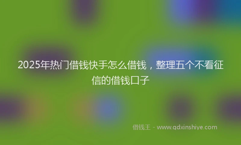 2025年热门借钱快手怎么借钱，整理五个不看征信的借钱口子