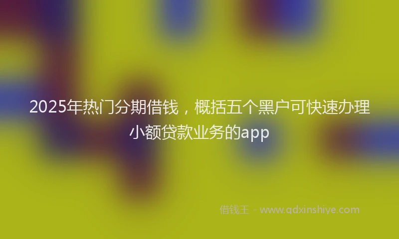 2025年热门分期借钱，概括五个黑户可快速办理小额贷款业务的app