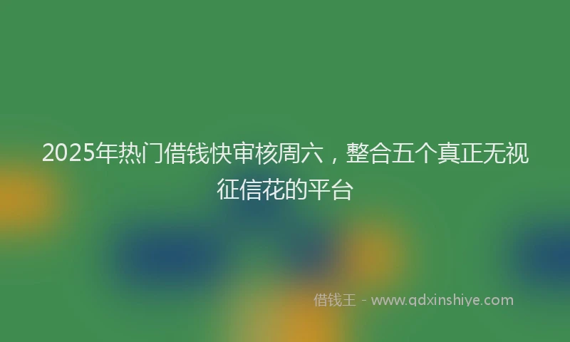 2025年热门借钱快审核周六，整合五个真正无视征信花的平台