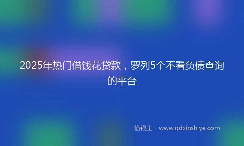 2025年热门借钱花贷款，罗列5个不看负债查询的平台