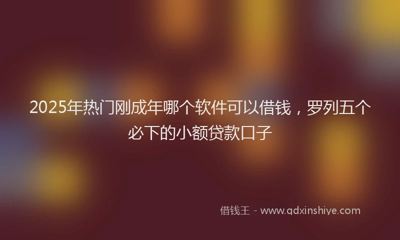 2025年热门刚成年哪个软件可以借钱，罗列五个必下的小额贷款口子