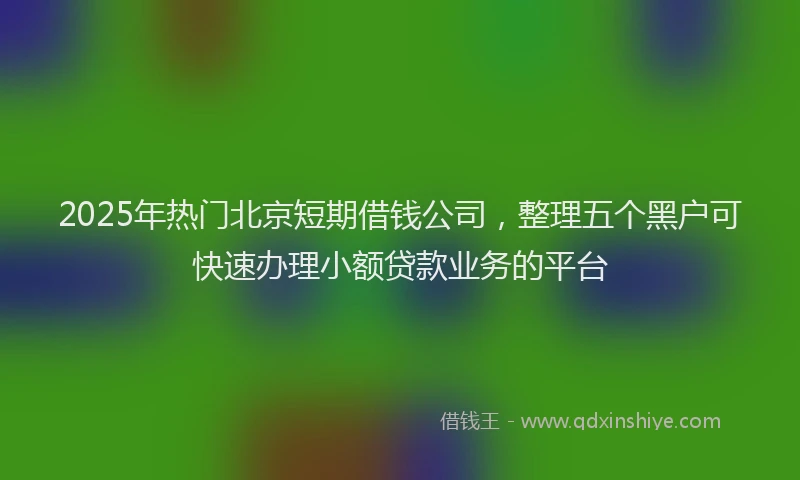 2025年热门北京短期借钱公司，整理五个黑户可快速办理小额贷款业务的平台
