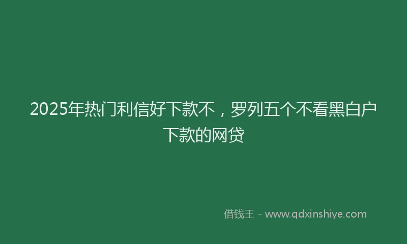 2025年热门利信好下款不，罗列五个不看黑白户下款的网贷