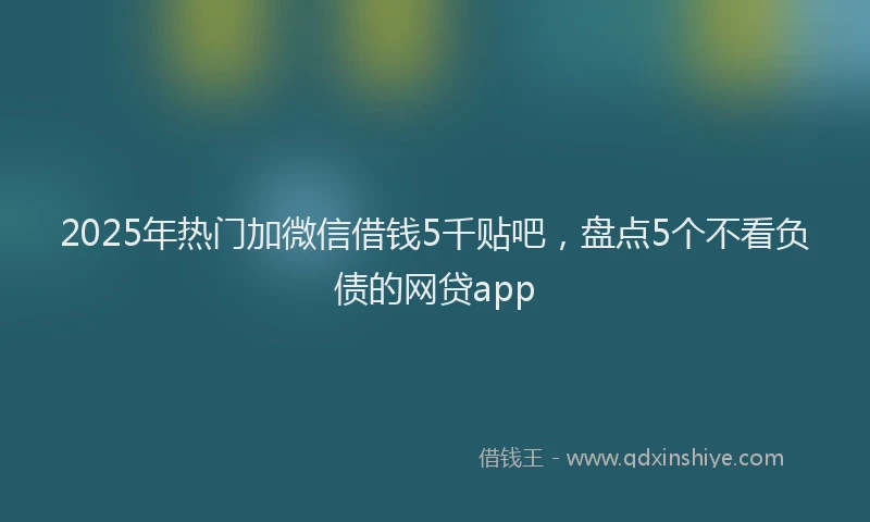 2025年热门加微信借钱5千贴吧，盘点5个不看负债的网贷app