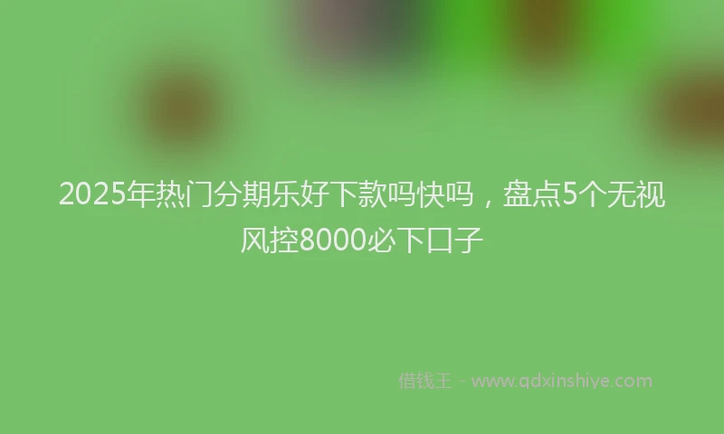 2025年热门分期乐好下款吗快吗，盘点5个无视风控8000必下口子