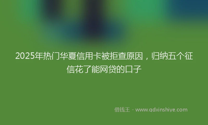 2025年热门华夏信用卡被拒查原因，归纳五个征信花了能网贷的口子