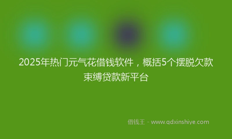 2025年热门元气花借钱软件，概括5个摆脱欠款束缚贷款新平台