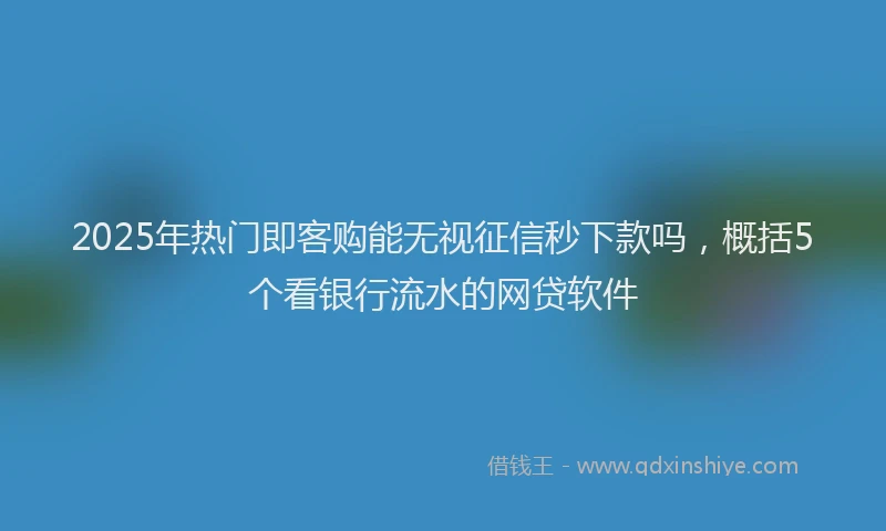 2025年热门即客购能无视征信秒下款吗，概括5个看银行流水的网贷软件