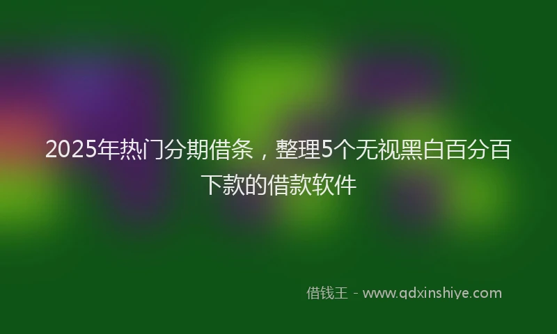 2025年热门分期借条，整理5个无视黑白百分百下款的借款软件