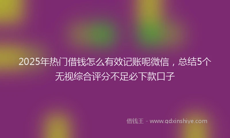 2025年热门借钱怎么有效记账呢微信，总结5个无视综合评分不足必下款口子