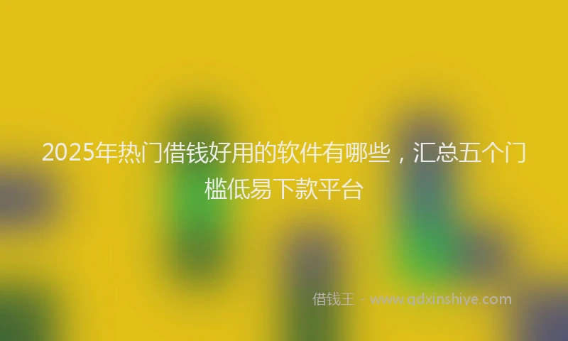 2025年热门借钱好用的软件有哪些，汇总五个门槛低易下款平台