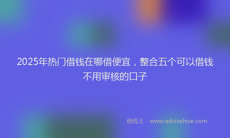 2025年热门借钱在哪借便宜，整合五个可以借钱不用审核的口子