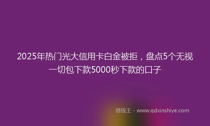 2025年热门光大信用卡白金被拒，盘点5个无视一切包下款5000秒下款的口子