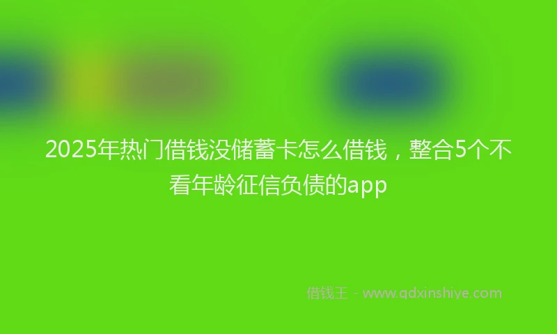2025年热门借钱没储蓄卡怎么借钱，整合5个不看年龄征信负债的app