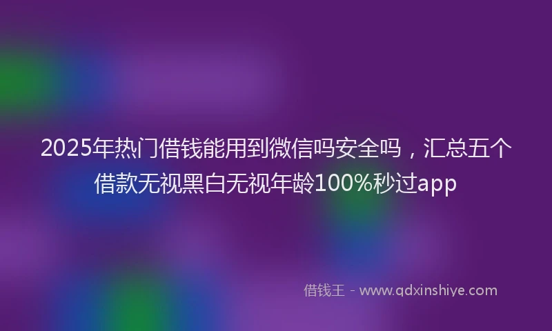 2025年热门借钱能用到微信吗安全吗，汇总五个借款无视黑白无视年龄100%秒过app