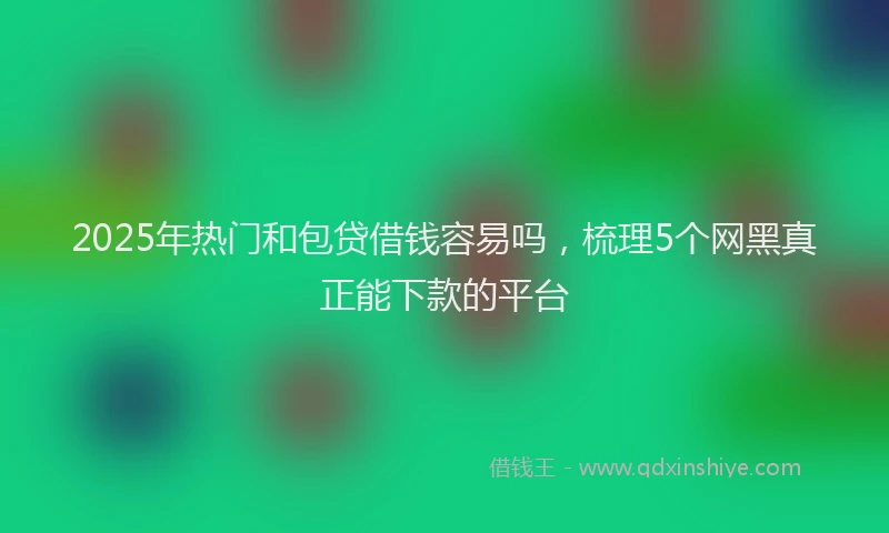 2025年热门和包贷借钱容易吗，梳理5个网黑真正能下款的平台
