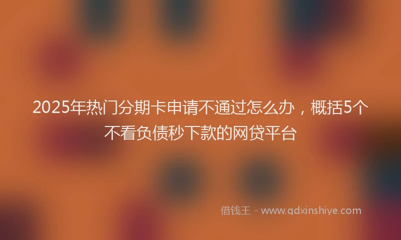 2025年热门分期卡申请不通过怎么办，概括5个不看负债秒下款的网贷平台