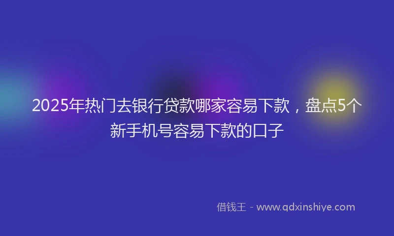 2025年热门去银行贷款哪家容易下款，盘点5个新手机号容易下款的口子