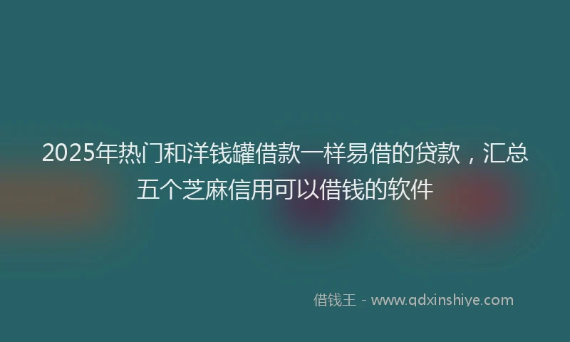 2025年热门和洋钱罐借款一样易借的贷款，汇总五个芝麻信用可以借钱的软件