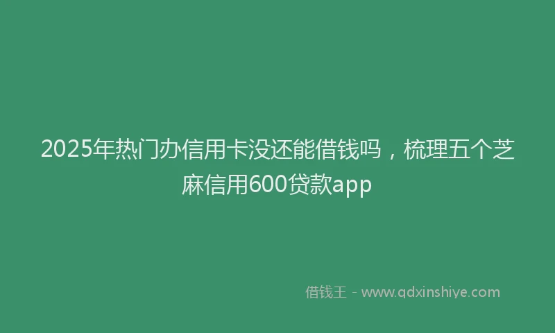 2025年热门办信用卡没还能借钱吗，梳理五个芝麻信用600贷款app