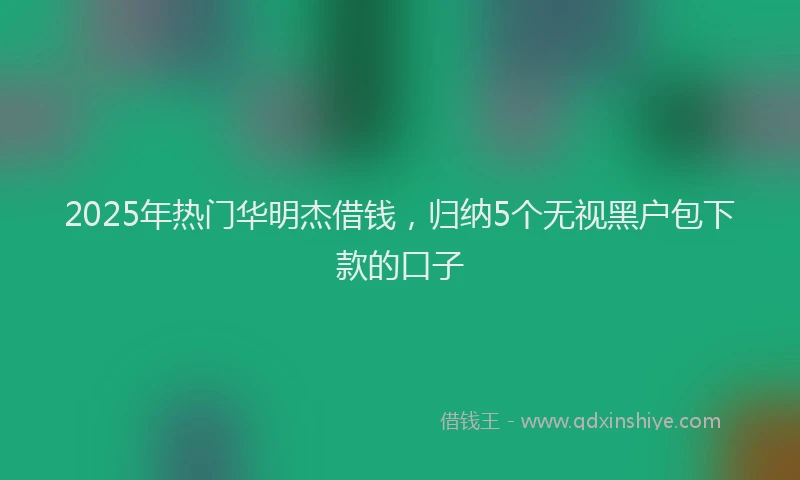 2025年热门华明杰借钱，归纳5个无视黑户包下款的口子