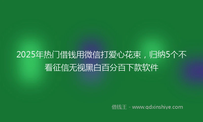 2025年热门借钱用微信打爱心花束，归纳5个不看征信无视黑白百分百下款软件