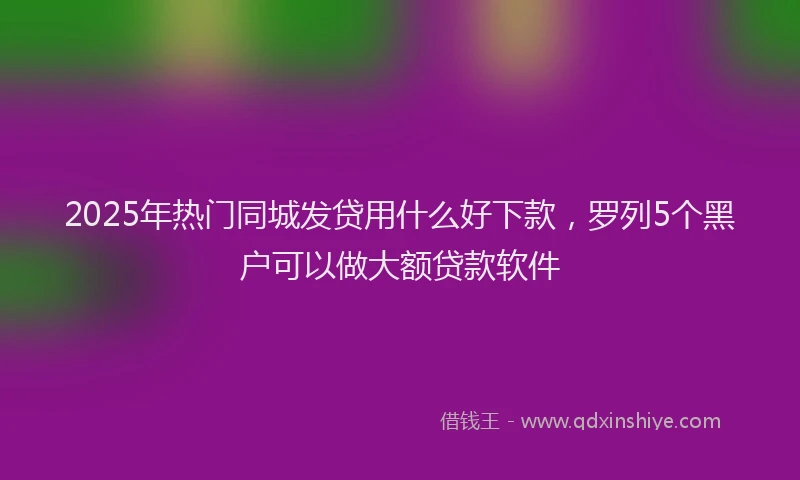 2025年热门同城发贷用什么好下款，罗列5个黑户可以做大额贷款软件
