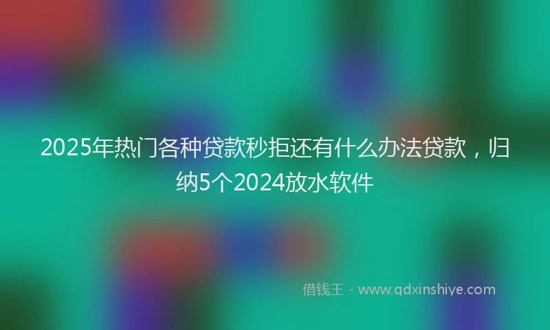 2025年热门各种贷款秒拒还有什么办法贷款，归纳5个2024放水软件