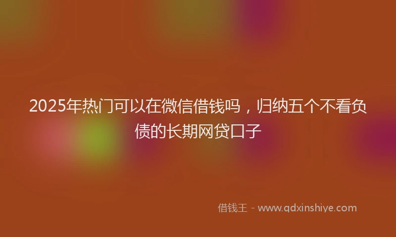 2025年热门可以在微信借钱吗，归纳五个不看负债的长期网贷口子