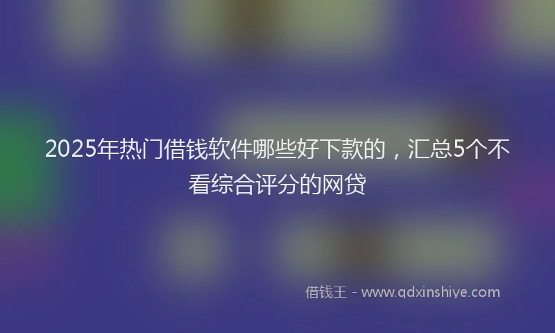 2025年热门借钱软件哪些好下款的，汇总5个不看综合评分的网贷