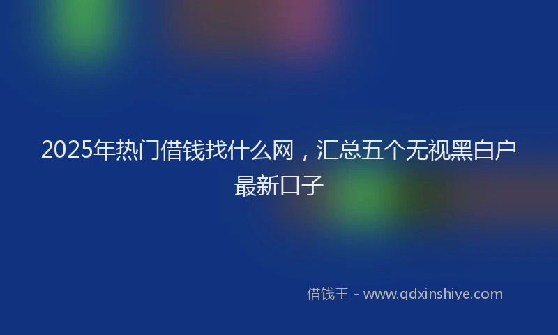 2025年热门借钱找什么网，汇总五个无视黑白户最新口子