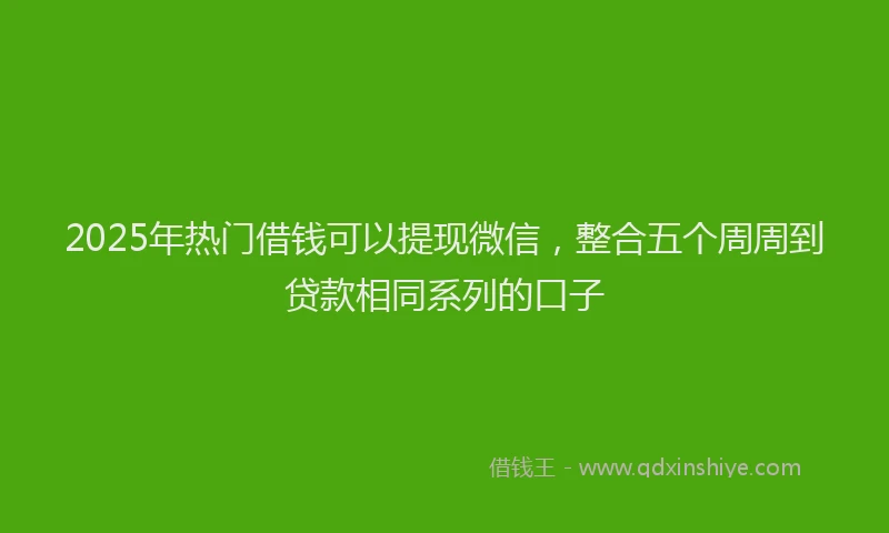 2025年热门借钱可以提现微信，整合五个周周到贷款相同系列的口子
