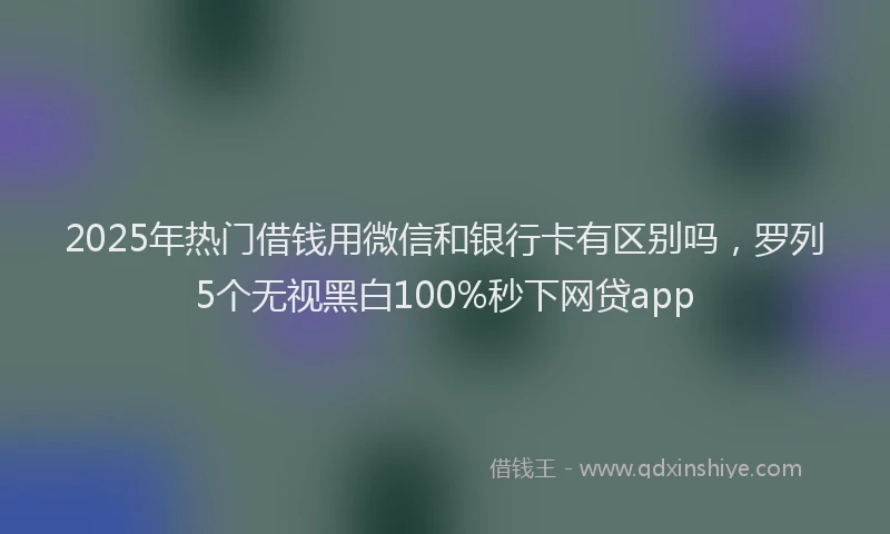 2025年热门借钱用微信和银行卡有区别吗，罗列5个无视黑白100%秒下网贷app