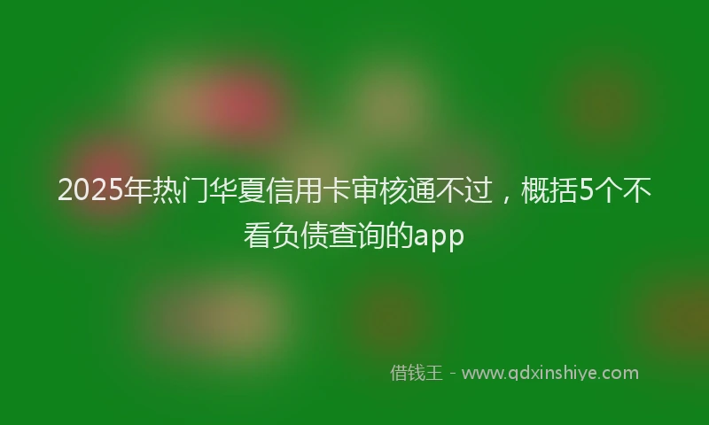 2025年热门华夏信用卡审核通不过，概括5个不看负债查询的app