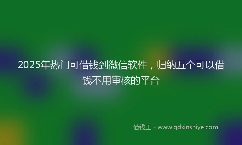 2025年热门可借钱到微信软件，归纳五个可以借钱不用审核的平台
