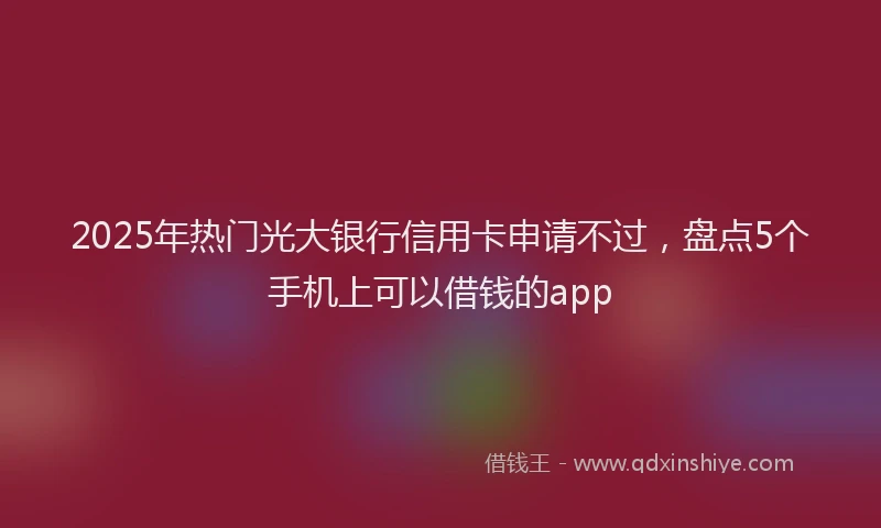 2025年热门光大银行信用卡申请不过，盘点5个手机上可以借钱的app