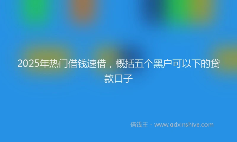2025年热门借钱速借，概括五个黑户可以下的贷款口子