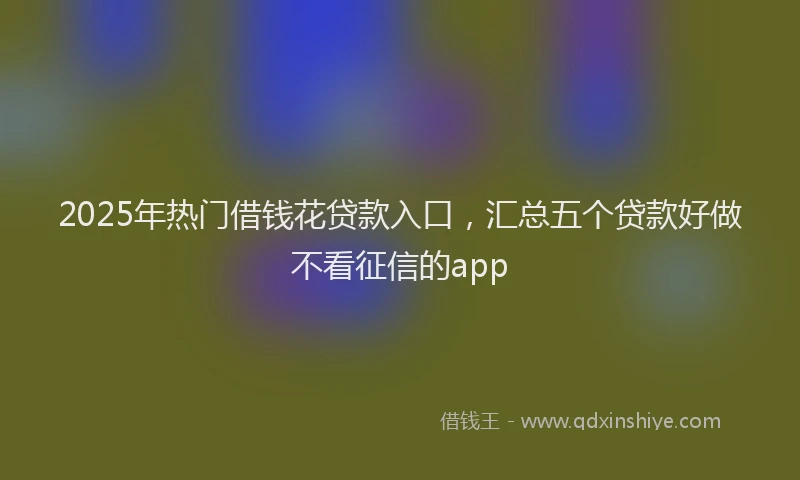 2025年热门借钱花贷款入口，汇总五个贷款好做不看征信的app