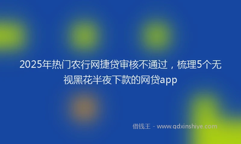 2025年热门农行网捷贷审核不通过，梳理5个无视黑花半夜下款的网贷app
