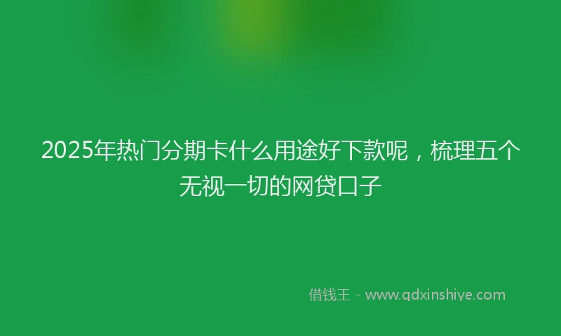 2025年热门分期卡什么用途好下款呢，梳理五个无视一切的网贷口子