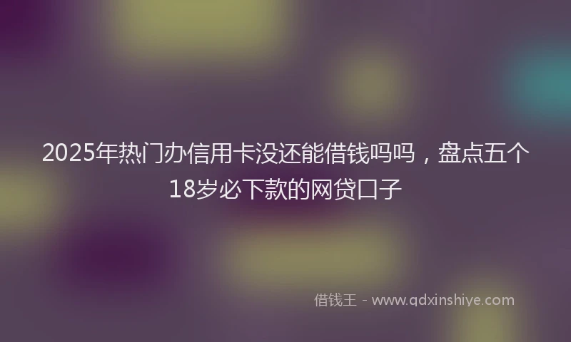 2025年热门办信用卡没还能借钱吗吗，盘点五个18岁必下款的网贷口子