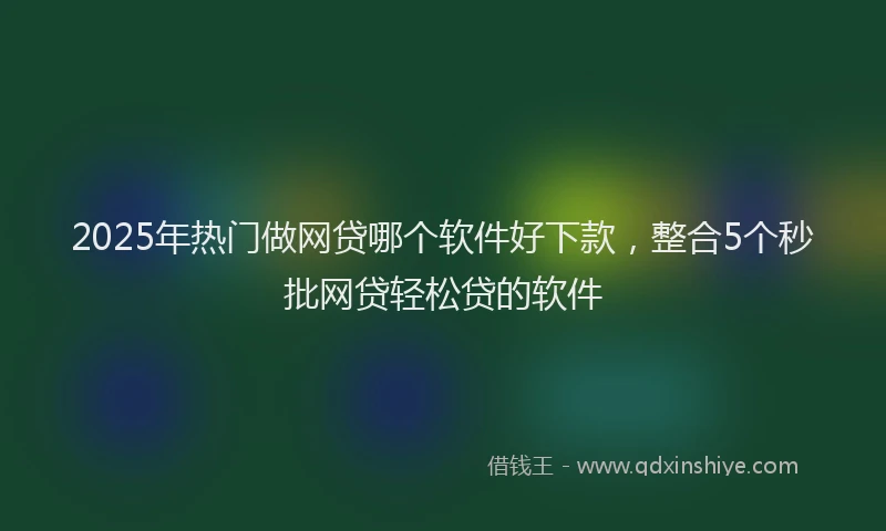 2025年热门做网贷哪个软件好下款，整合5个秒批网贷轻松贷的软件